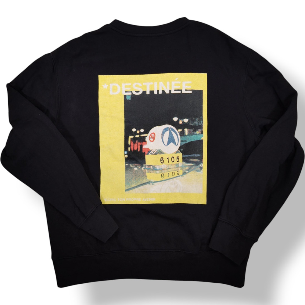 Zadig & Voltaire Destinee Graphic Sweatshirt Mens M Black Oversized Photoprint